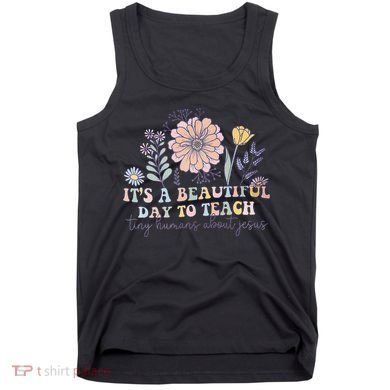 Retro I Teach Tiny Humans About Jesus Christian Teacher Tank Top