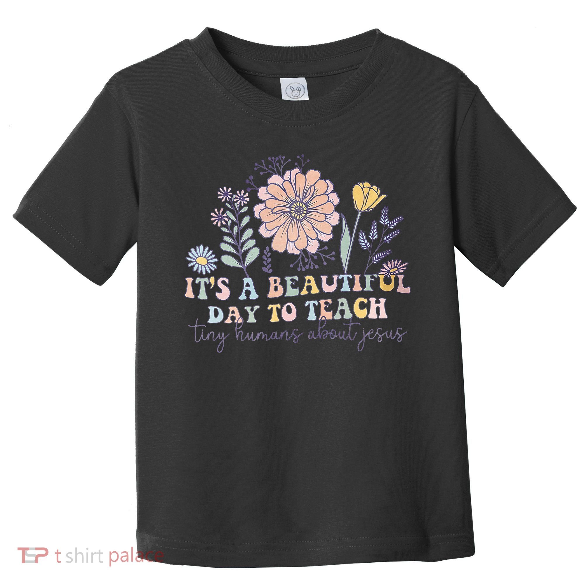 Retro I Teach Tiny Humans About Jesus Christian Teacher Toddler T-Shirt