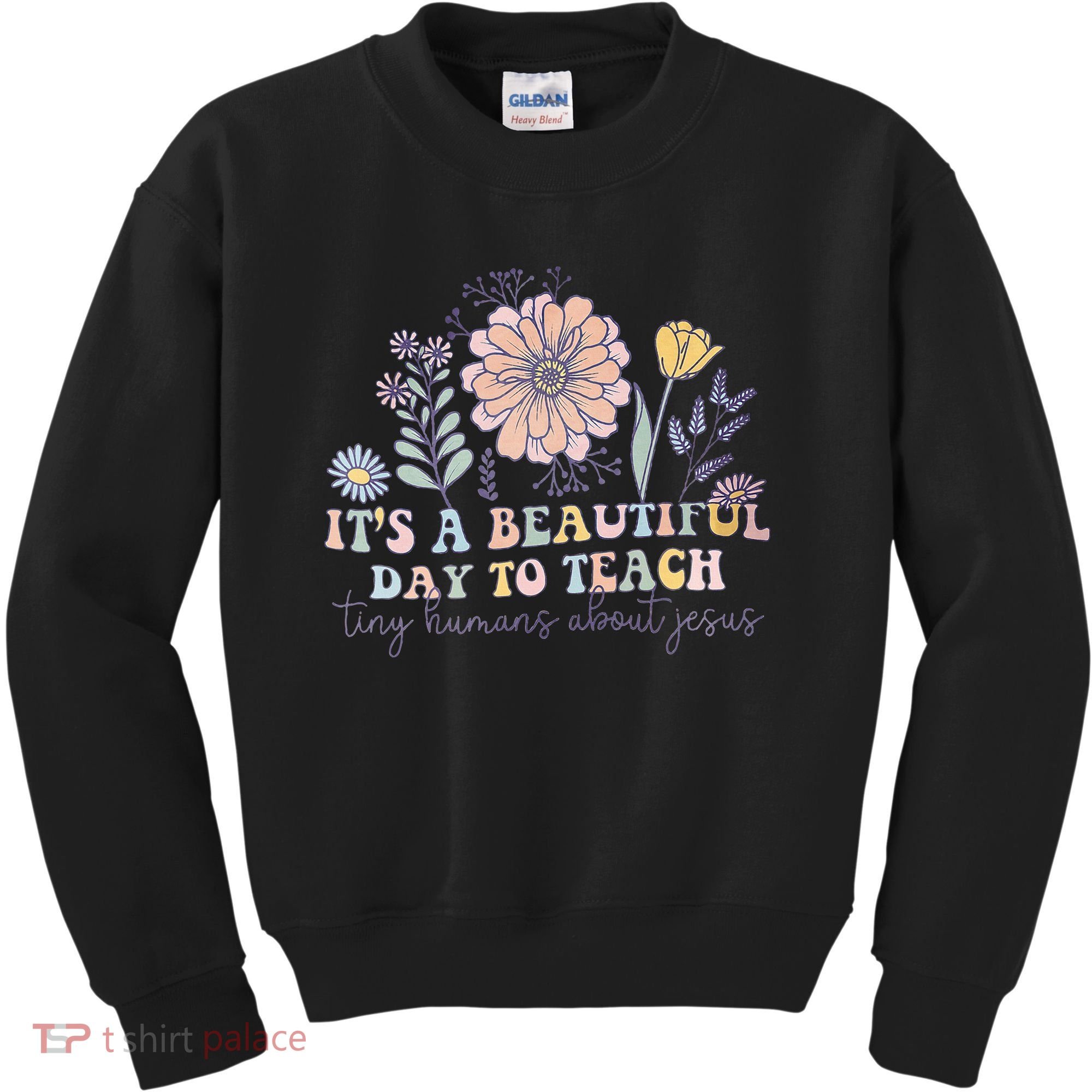 Retro I Teach Tiny Humans About Jesus Christian Teacher Kids Sweatshirt