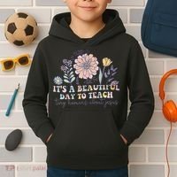 Retro I Teach Tiny Humans About Jesus Christian Teacher Kids Hoodie thumb 2