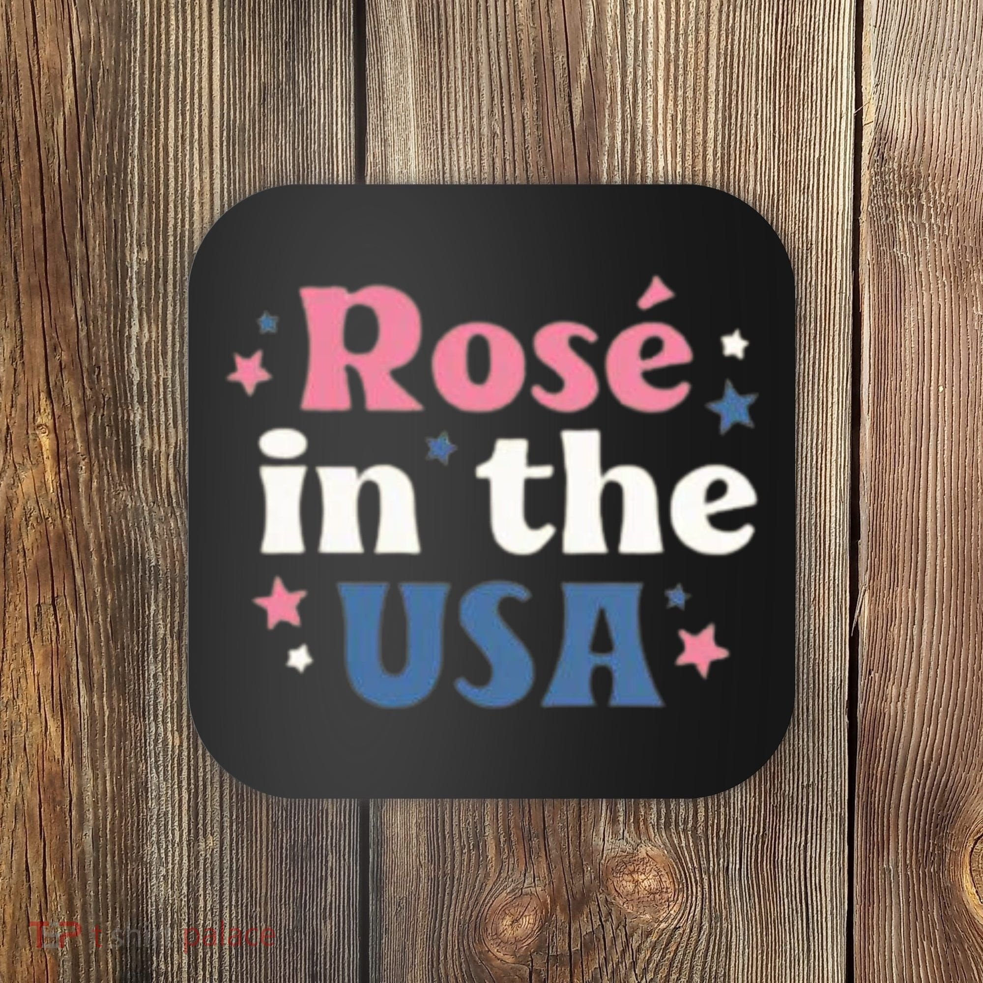 Rose In The USA 4th Of July Coaster