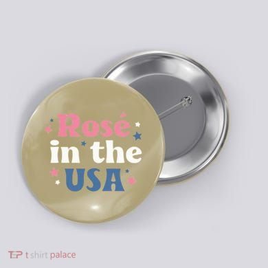 Rose In The USA 4th Of July Button