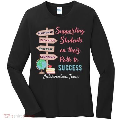 Retro Intervention Team Teacher Early Intervention Squad Women's Long Sleeve Shirt