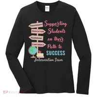 Retro Intervention Team Teacher Early Intervention Squad Women's Long Sleeve Shirt thumb 0