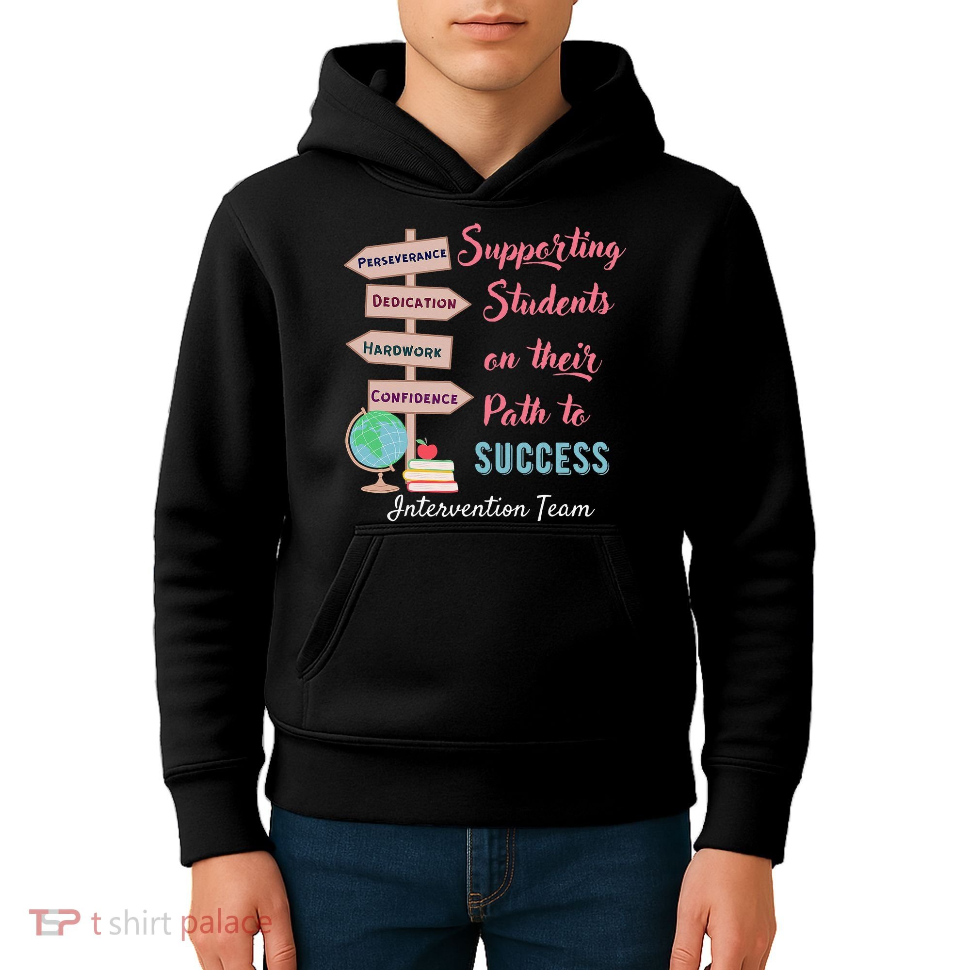 Retro Intervention Team Teacher Early Intervention Squad Kids Hoodie