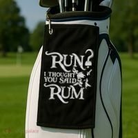 Run I Thought You Said Rum Funny Pirate Running Wine Lover Golf Towel thumb 2