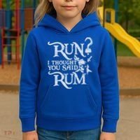 Run I Thought You Said Rum Funny Pirate Running Wine Lover Kids Hoodie thumb 3