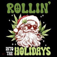 Rollin Into The Holidays Santa Black Marijuana Christmas Coffee Mug thumb 5
