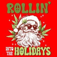 Rollin Into The Holidays Santa Black Marijuana Christmas Santa Hat thumb 1