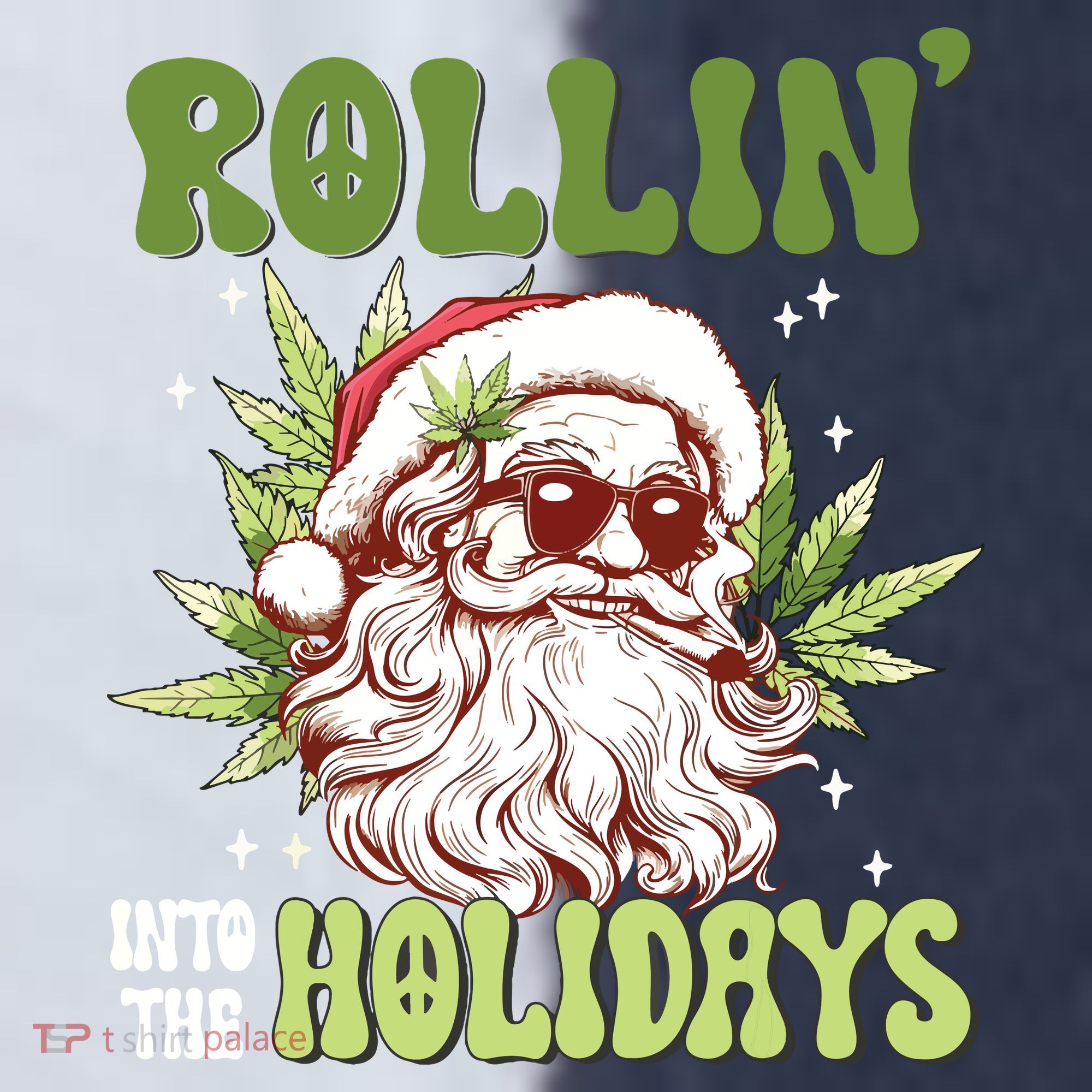 Rollin Into The Holidays Santa Black Marijuana Christmas Sport-Tek Competitor United Soccer Jersey