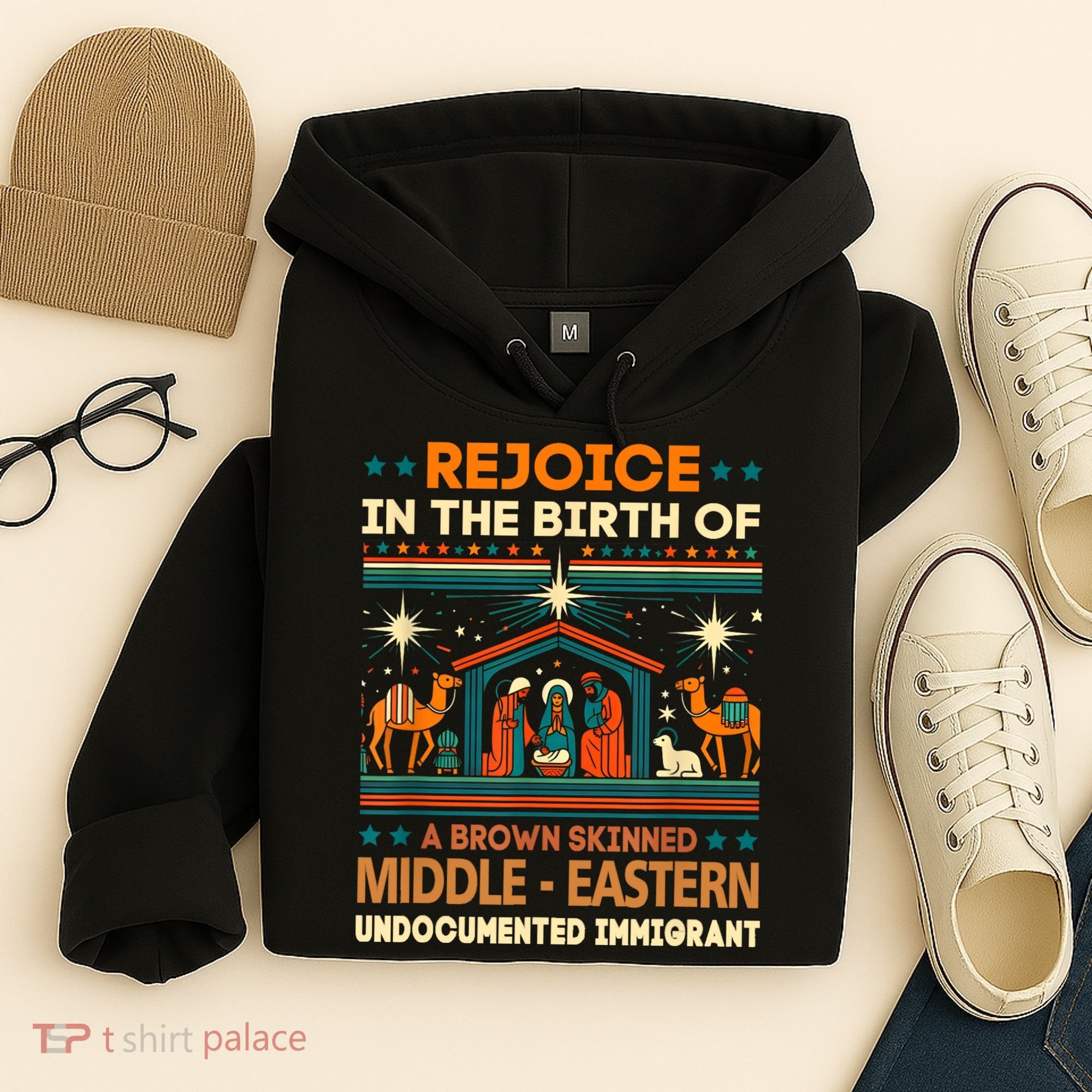 Rejoice In The Birth Of A Brown Skinned Middle Eastern Jesus Hoodie