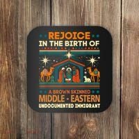 Rejoice In The Birth Of A Brown Skinned Middle Eastern Jesus Coaster thumb 0