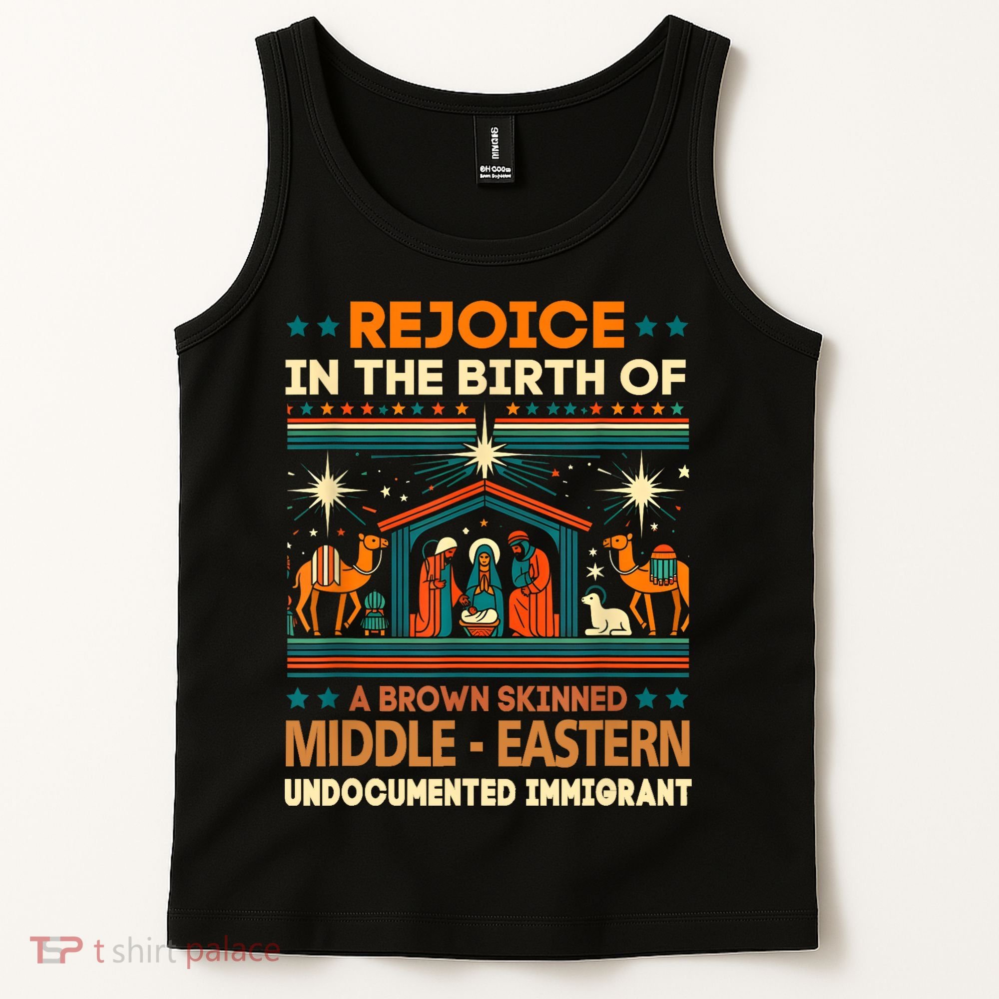 Rejoice In The Birth Of A Brown Skinned Middle Eastern Jesus Tank Top