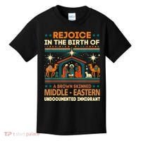 Rejoice In The Birth Of A Brown Skinned Middle Eastern Jesus Kids T-Shirt thumb 0