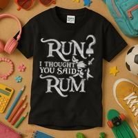 Run I Thought You Said Rum Funny Pirate Running Wine Lover Kids T-Shirt thumb 3