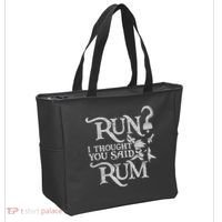 Run I Thought You Said Rum Funny Pirate Running Wine Lover Tote Bag thumb 2