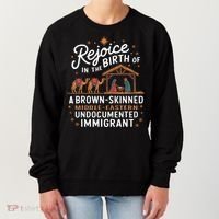 Rejoice In The Birth Of A Brown Skinned Christmas Christian Women's Sweatshirt thumb 0