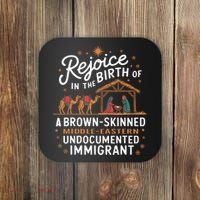 Rejoice In The Birth Of A Brown Skinned Christmas Christian Coaster thumb 0