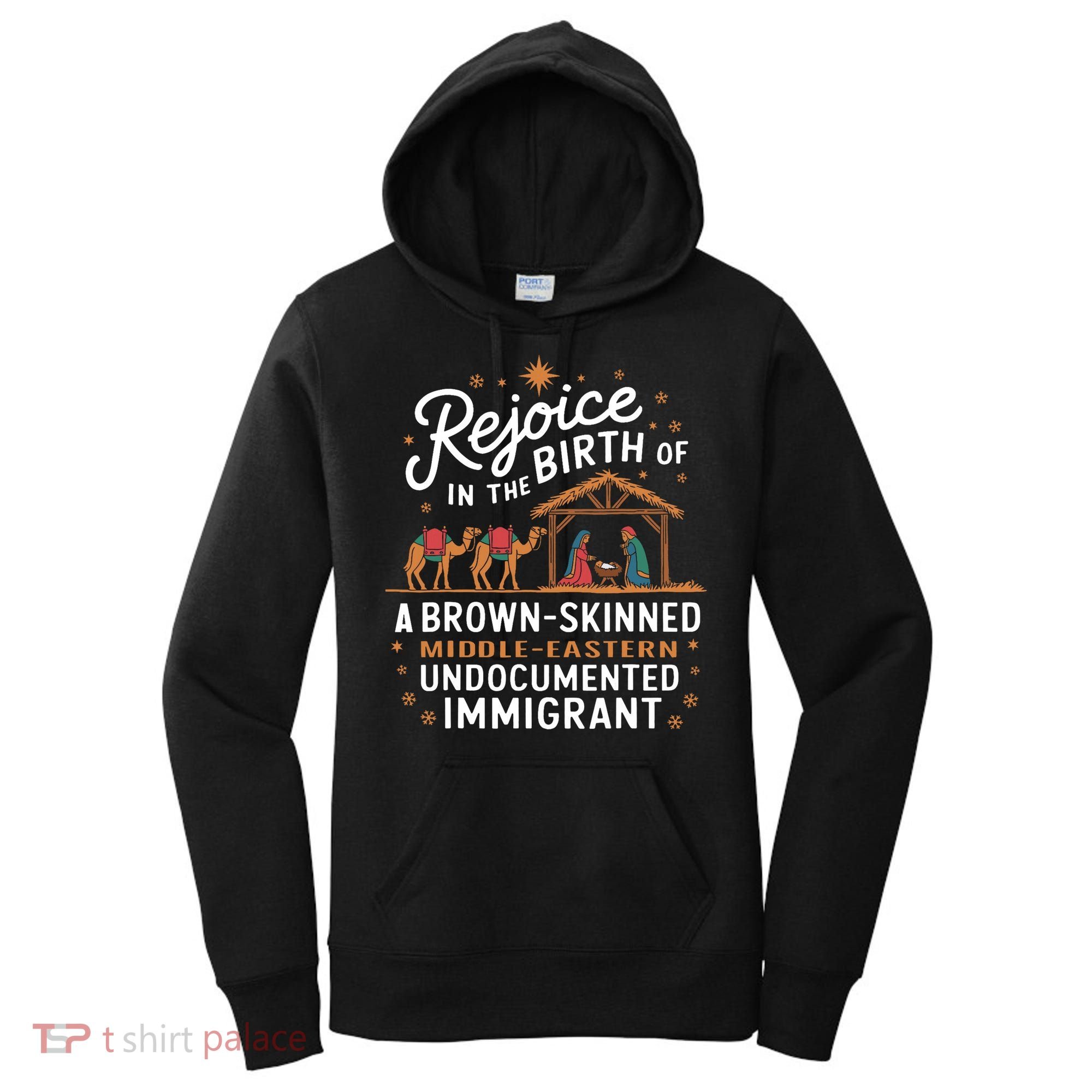 Rejoice In The Birth Of A Brown Skinned Christmas Christian Women's Hoodie