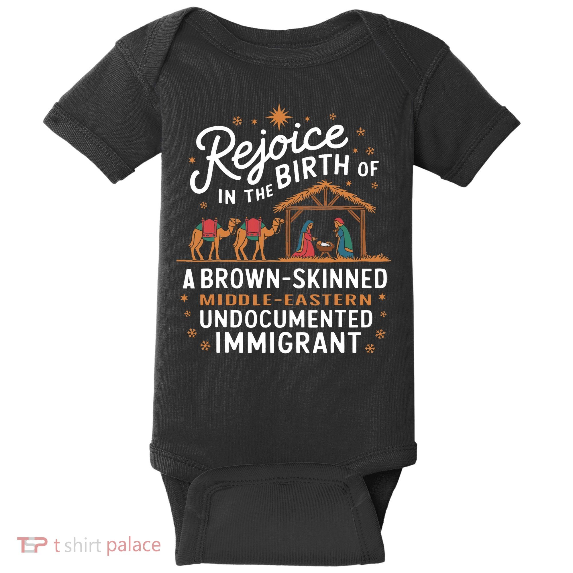 Rejoice In The Birth Of A Brown Skinned Christmas Christian Baby Bodysuit