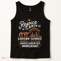 Rejoice In The Birth Of A Brown Skinned Christmas Christian Tank Top thumb 2