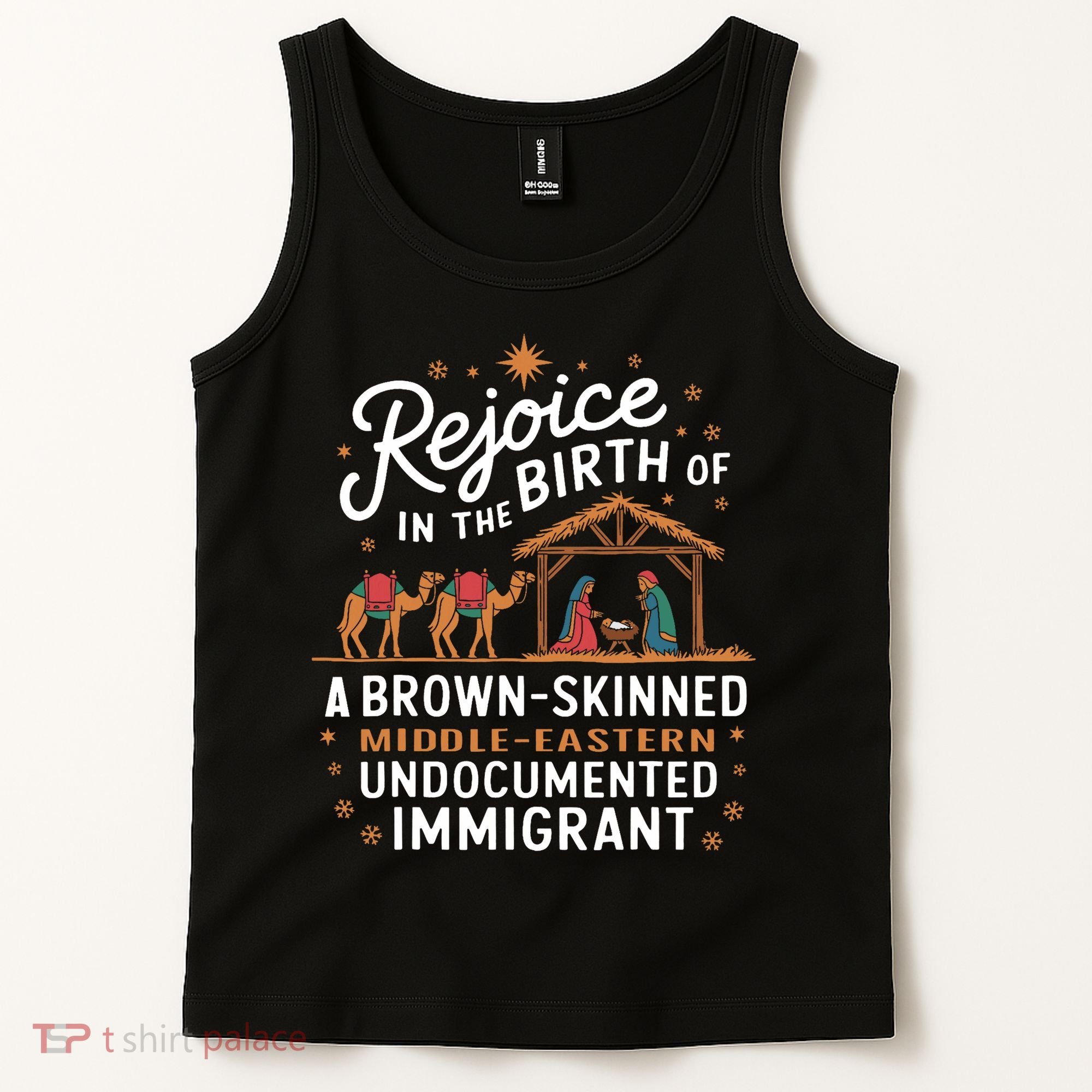 Rejoice In The Birth Of A Brown Skinned Christmas Christian Tank Top