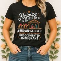 Rejoice In The Birth Of A Brown Skinned Christmas Christian Women's T-Shirt thumb 2