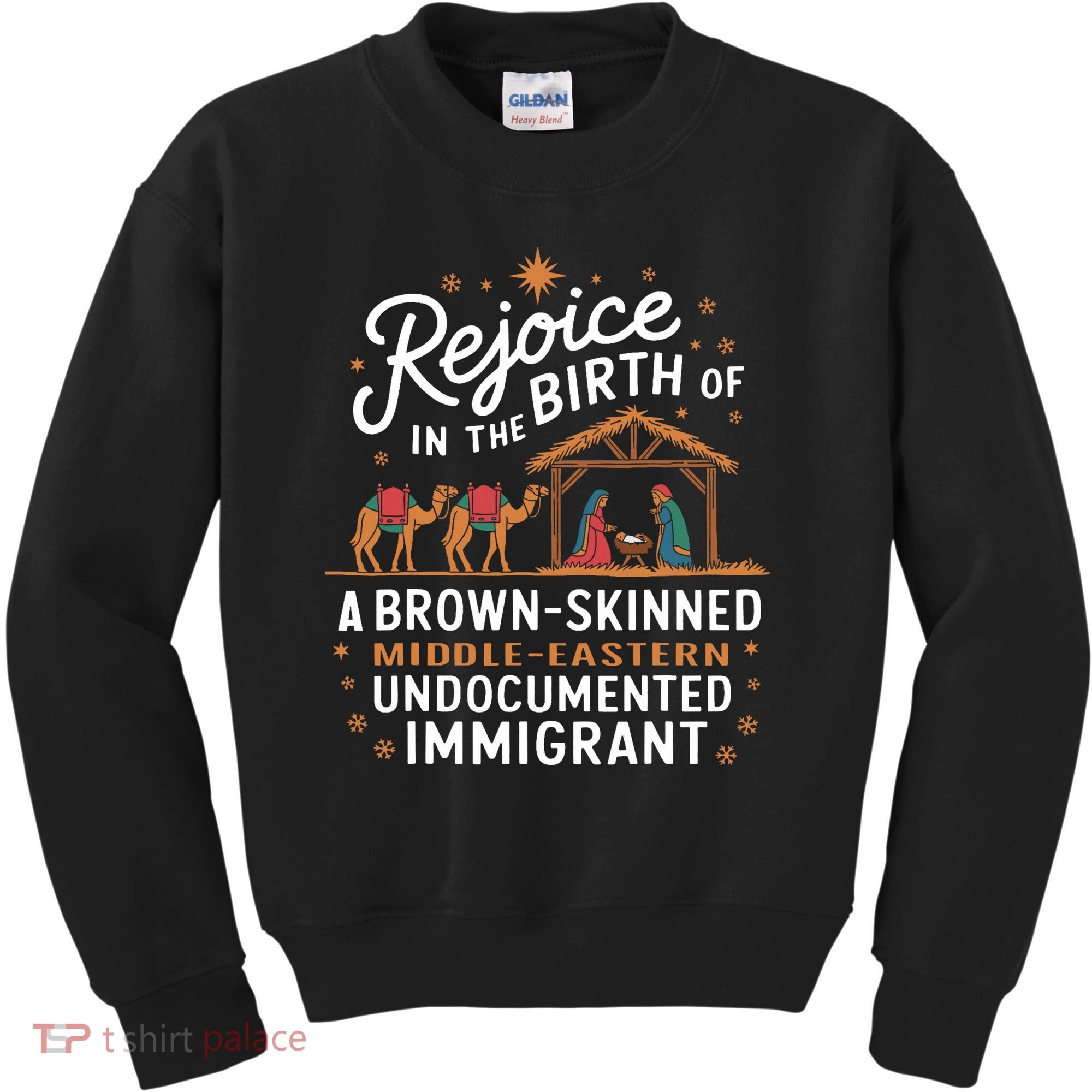 Rejoice In The Birth Of A Brown Skinned Christmas Christian Kids Sweatshirt