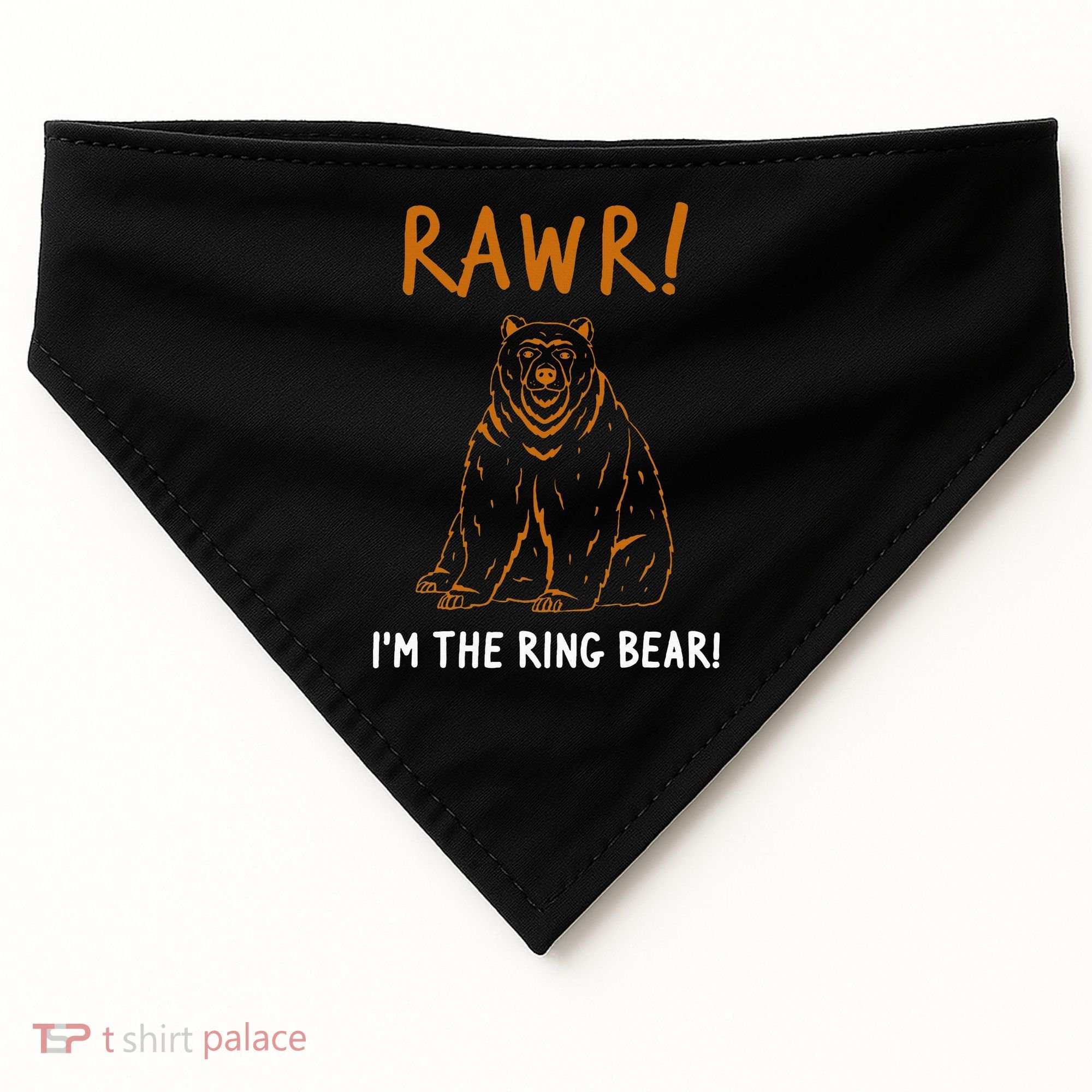 Rawr! IM The Ring Bear Ring Bearer Wedding Event USA-Made Doggie Bandana