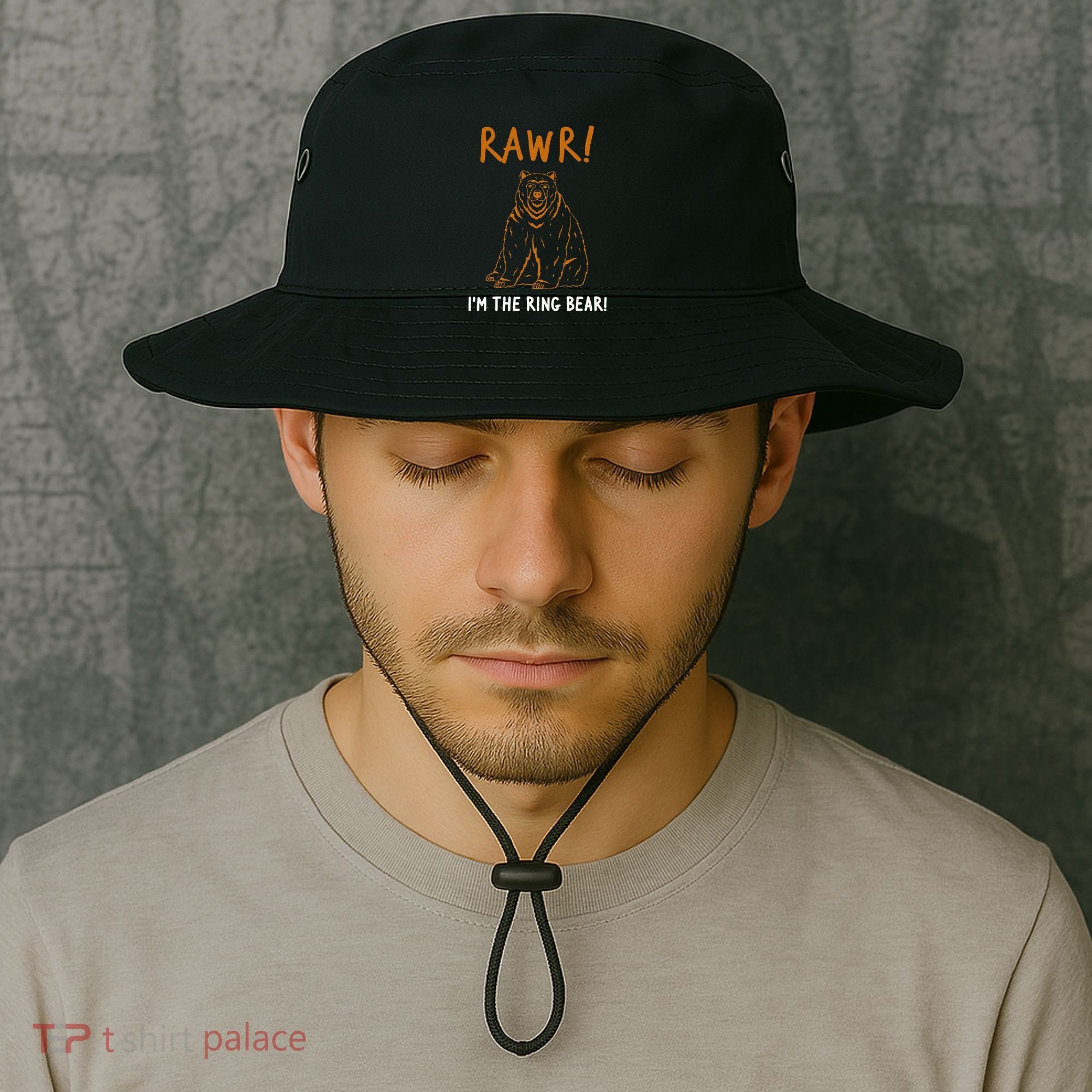 Rawr! IM The Ring Bear Ring Bearer Wedding Event Bucket Hat