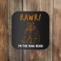 Rawr! IM The Ring Bear Ring Bearer Wedding Event Coaster thumb 0