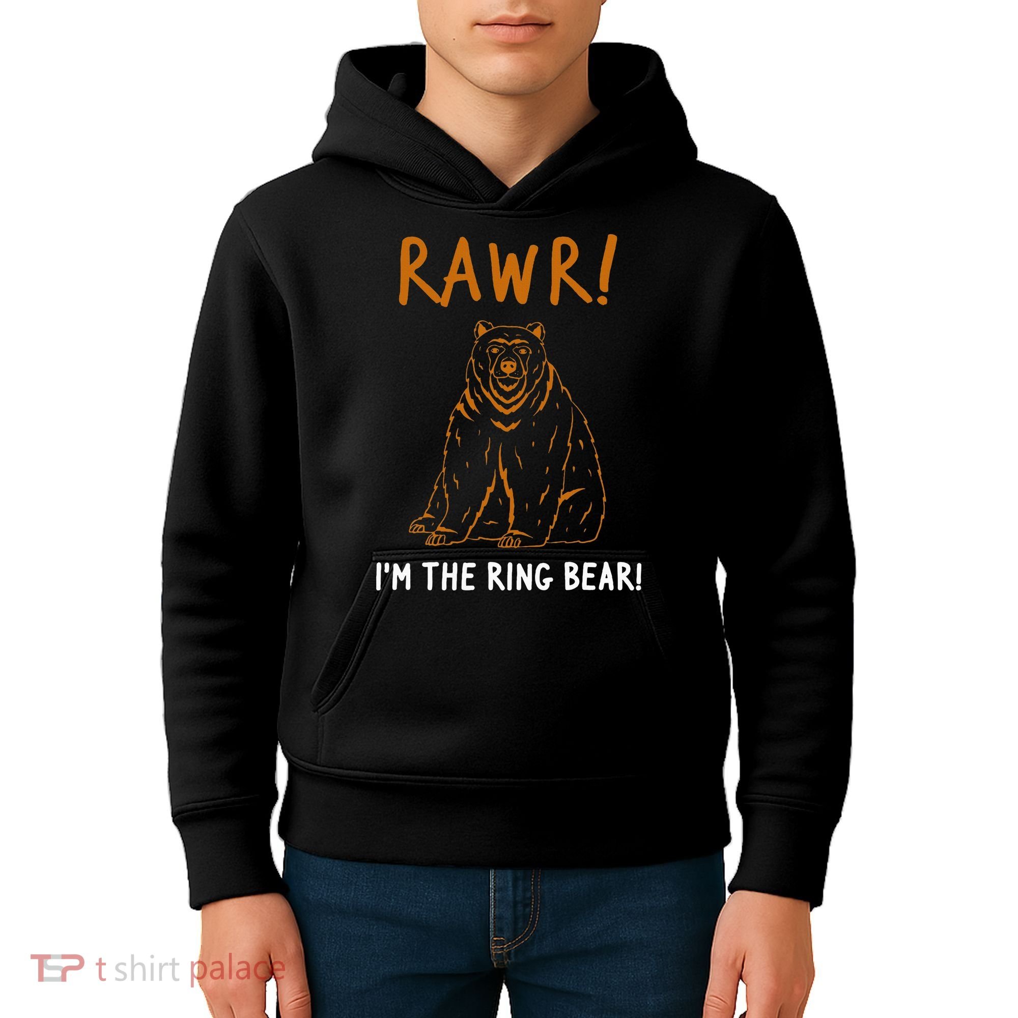 Rawr! IM The Ring Bear Ring Bearer Wedding Event Kids Hoodie