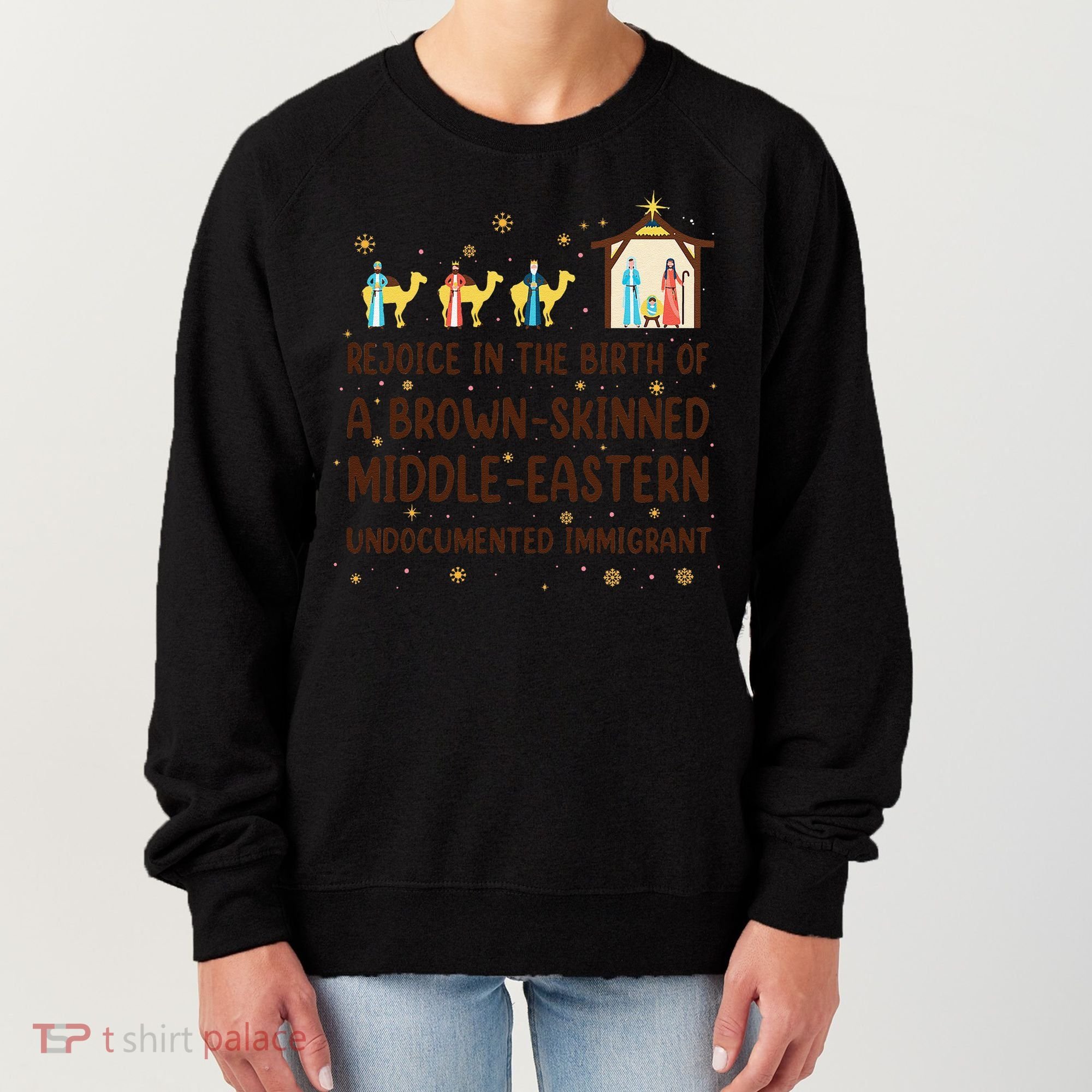 Rejoice In The Birth Of A Brown Skinned Christmas Women's Sweatshirt