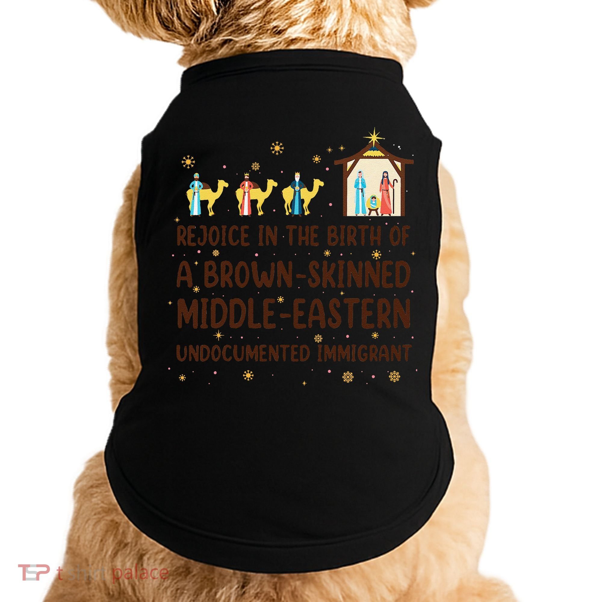 Rejoice In The Birth Of A Brown Skinned Christmas Doggie Tank