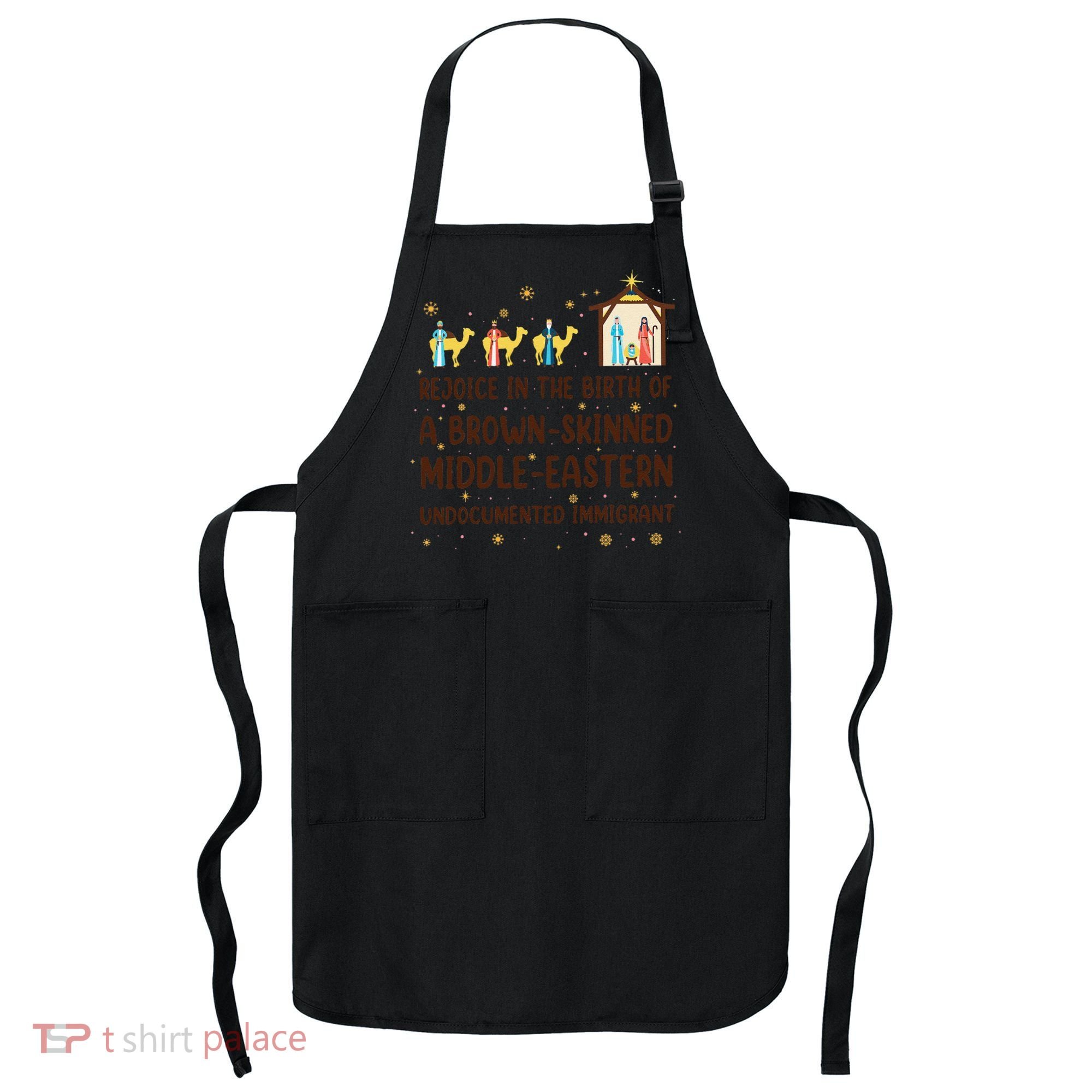 Rejoice In The Birth Of A Brown Skinned Christmas Apron