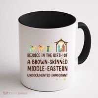Rejoice In The Birth Of A Brown Skinned Christmas Coffee Mug thumb 1