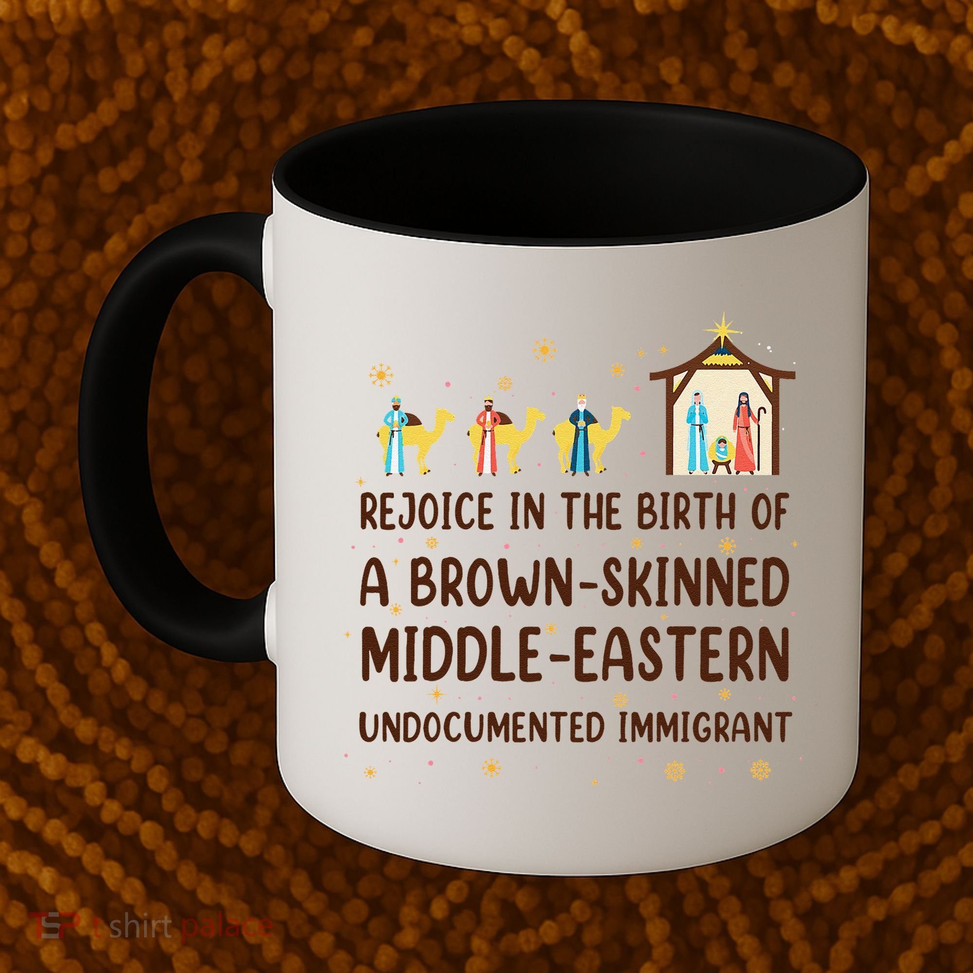 Rejoice In The Birth Of A Brown Skinned Christmas Coffee Mug