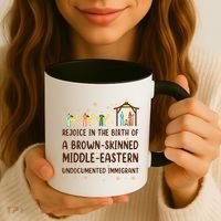 Rejoice In The Birth Of A Brown Skinned Christmas Coffee Mug thumb 3