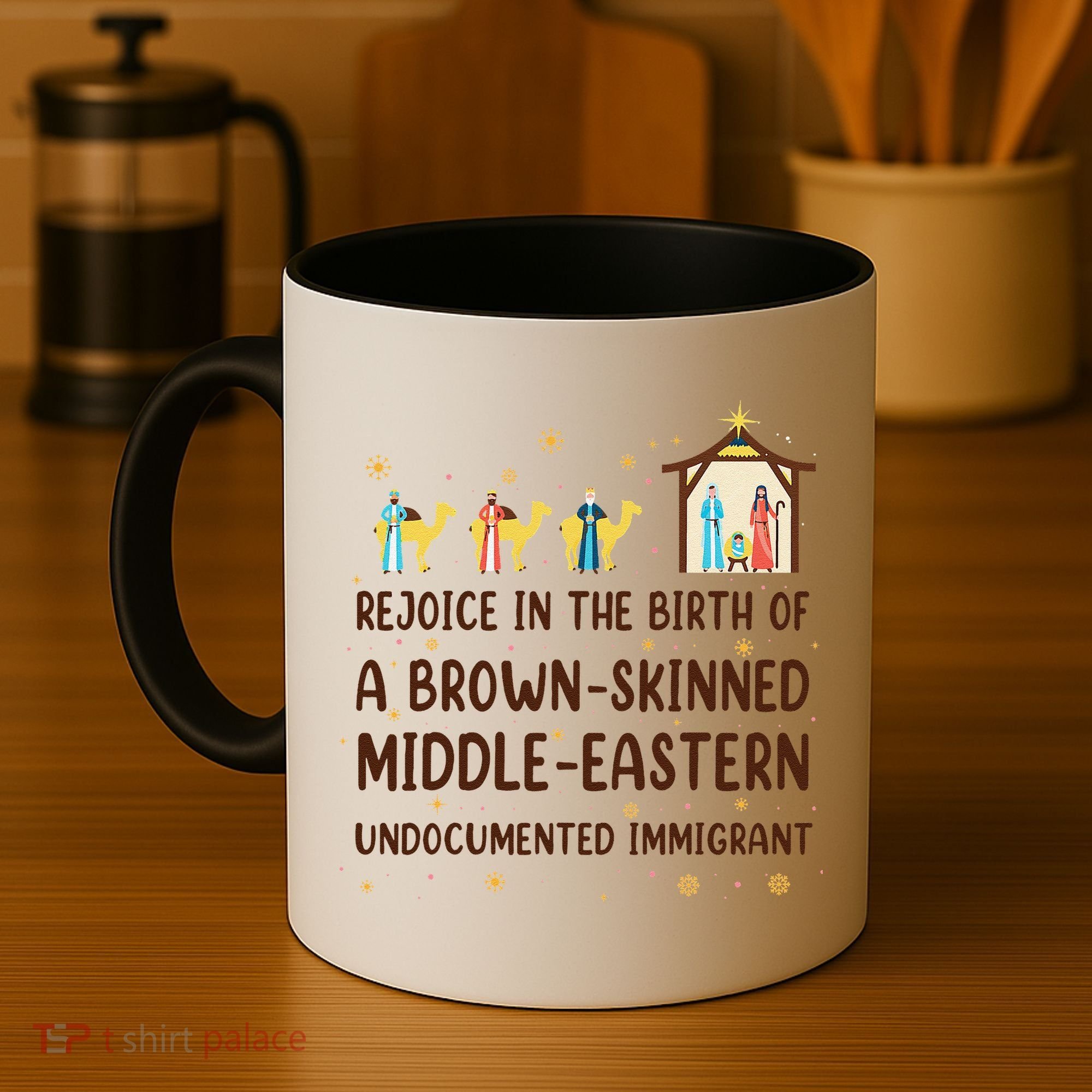 Rejoice In The Birth Of A Brown Skinned Christmas Coffee Mug