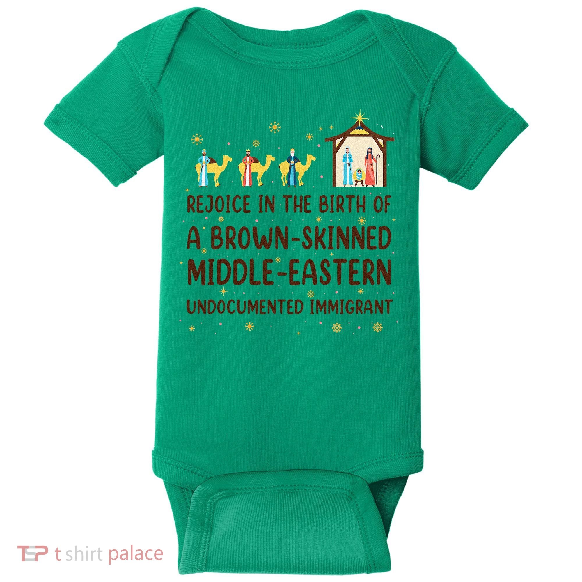 Rejoice In The Birth Of A Brown Skinned Christmas Baby Bodysuit