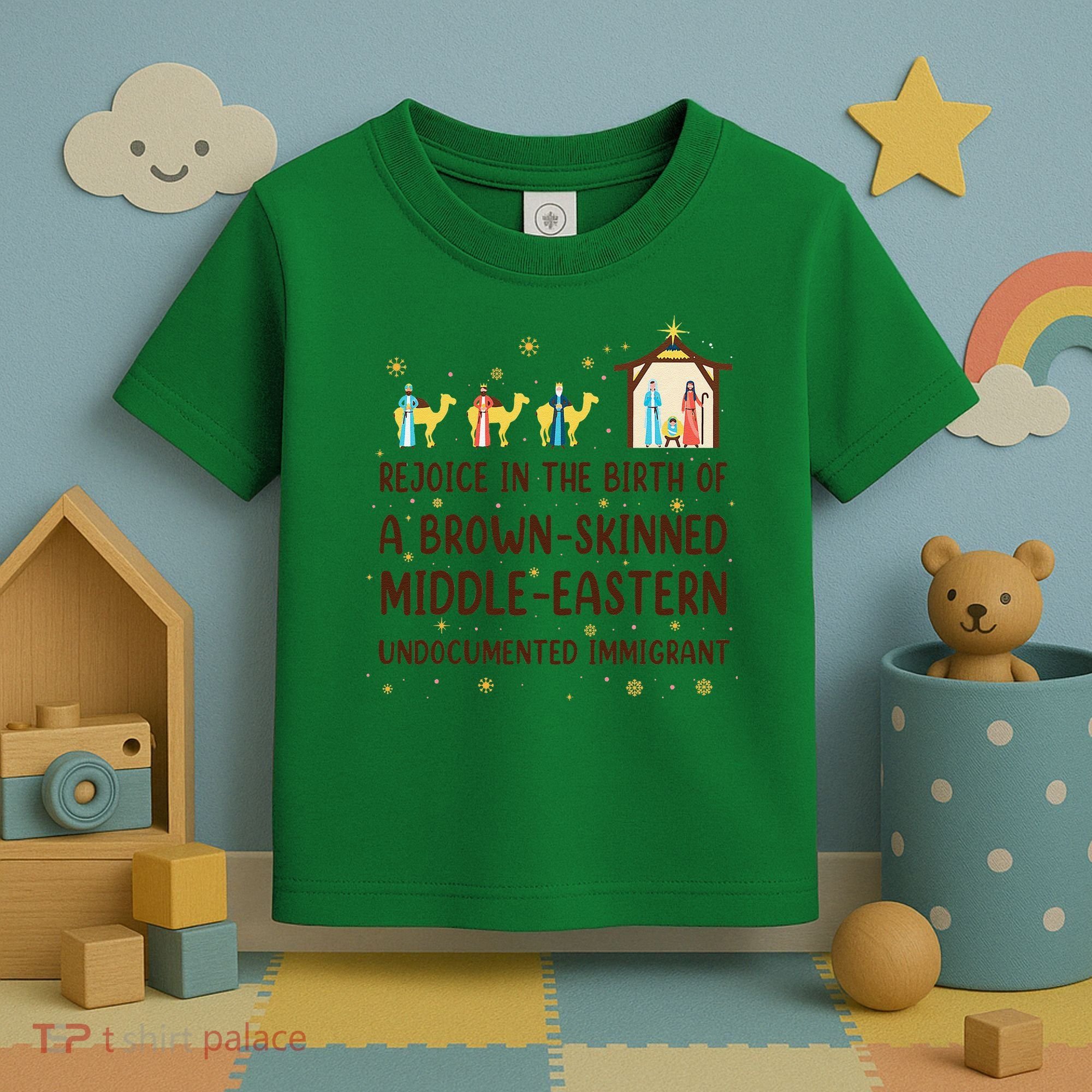 Rejoice In The Birth Of A Brown Skinned Christmas Toddler T-Shirt