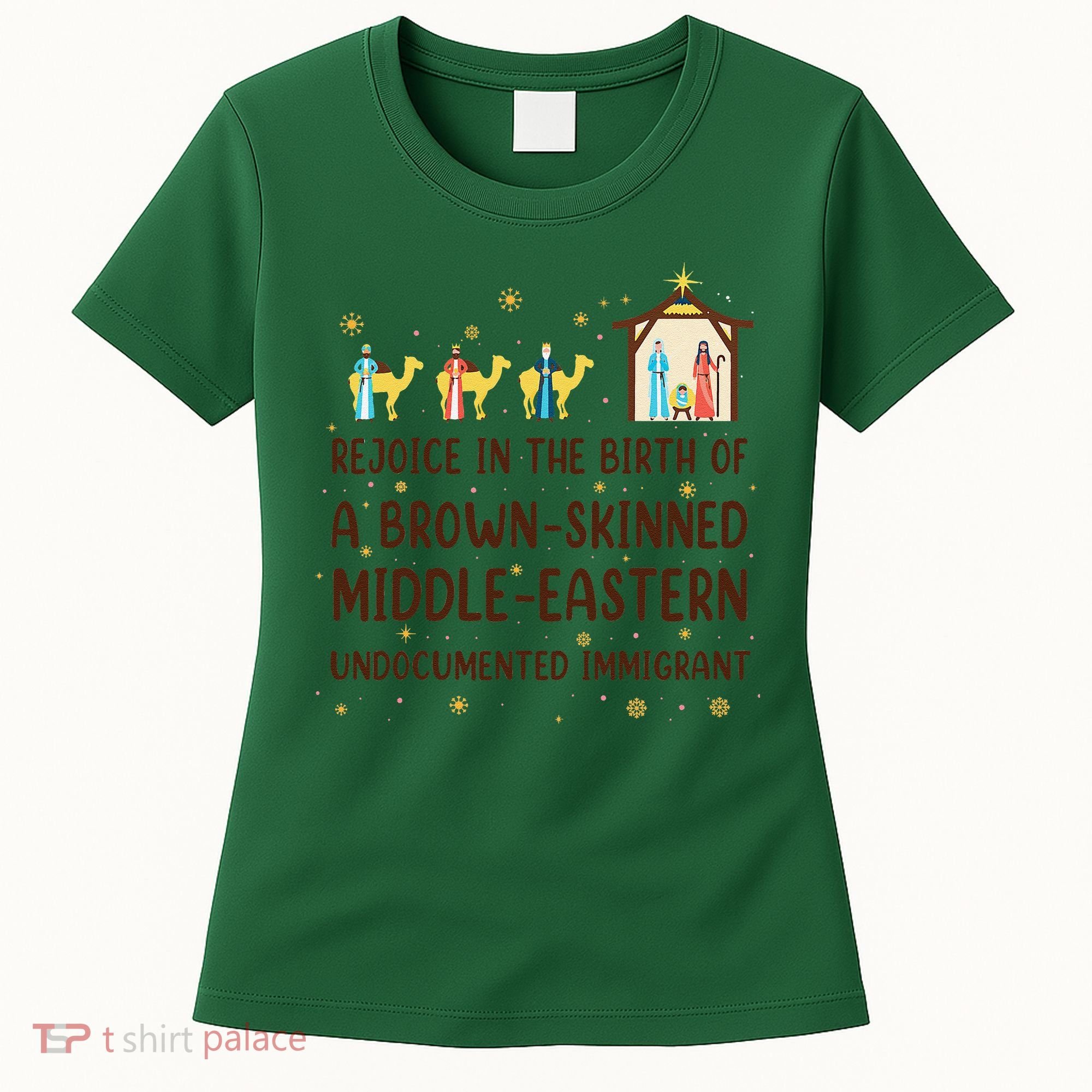 Rejoice In The Birth Of A Brown Skinned Christmas Women's T-Shirt
