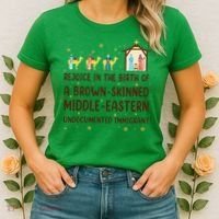 Rejoice In The Birth Of A Brown Skinned Christmas Women's T-Shirt thumb 2