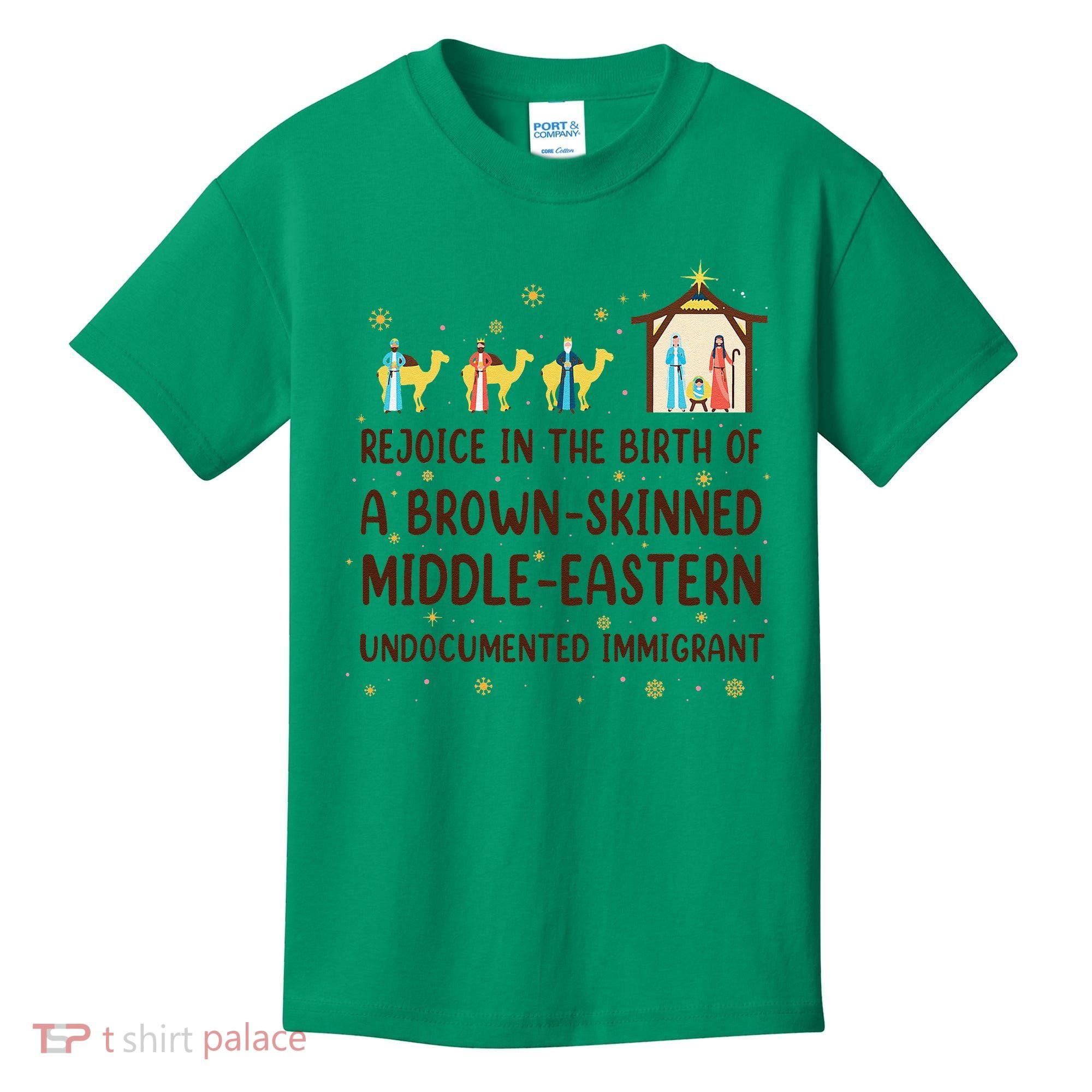 Rejoice In The Birth Of A Brown Skinned Christmas Kids T-Shirt