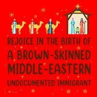 Rejoice In The Birth Of A Brown Skinned Christmas Santa Hat thumb 1