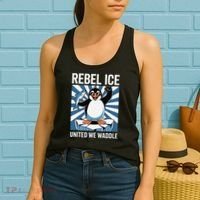 Rebel Ice United We Waddle Flippers Up I Stand With Women's Tank Top thumb 2