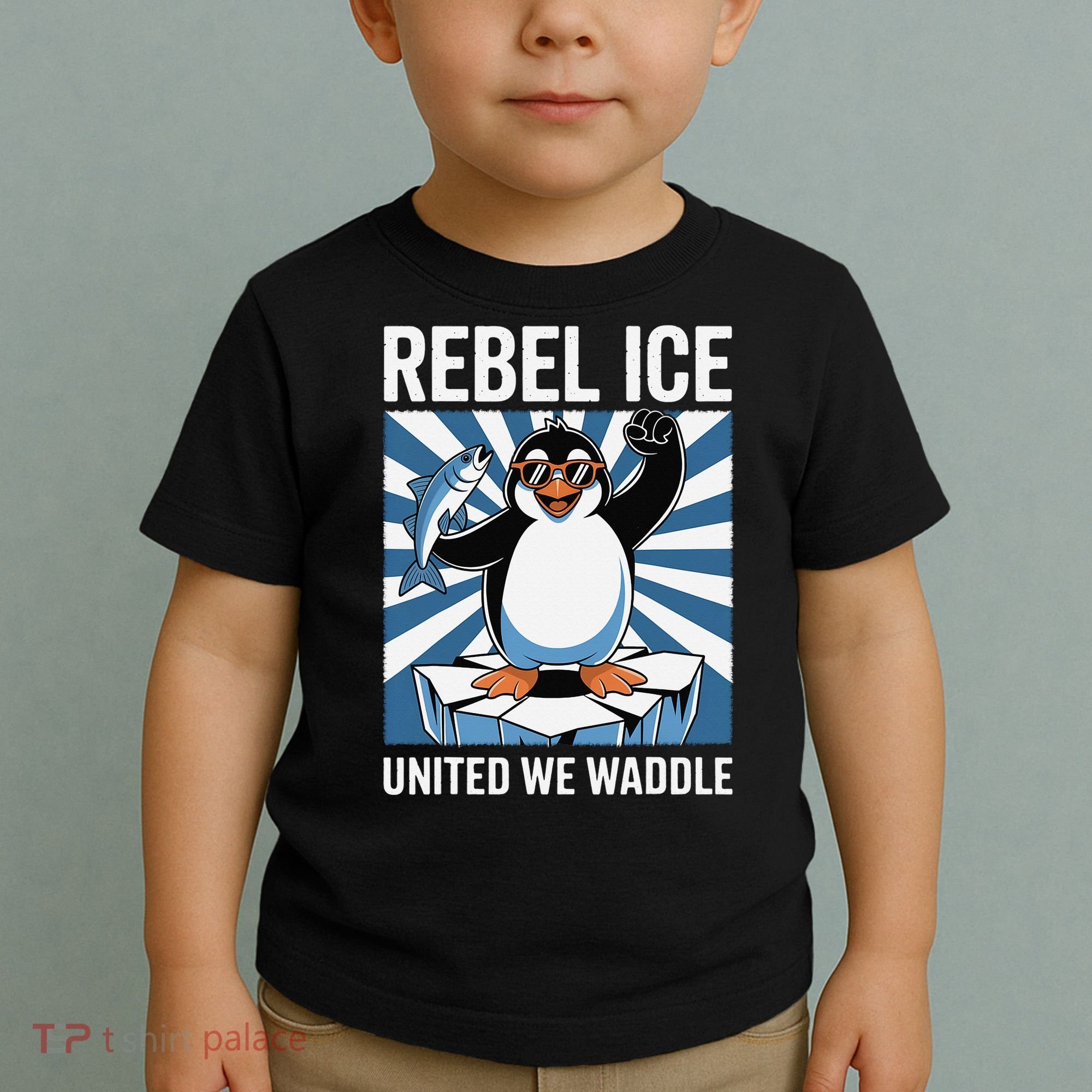 Rebel Ice United We Waddle Flippers Up I Stand With Toddler T-Shirt