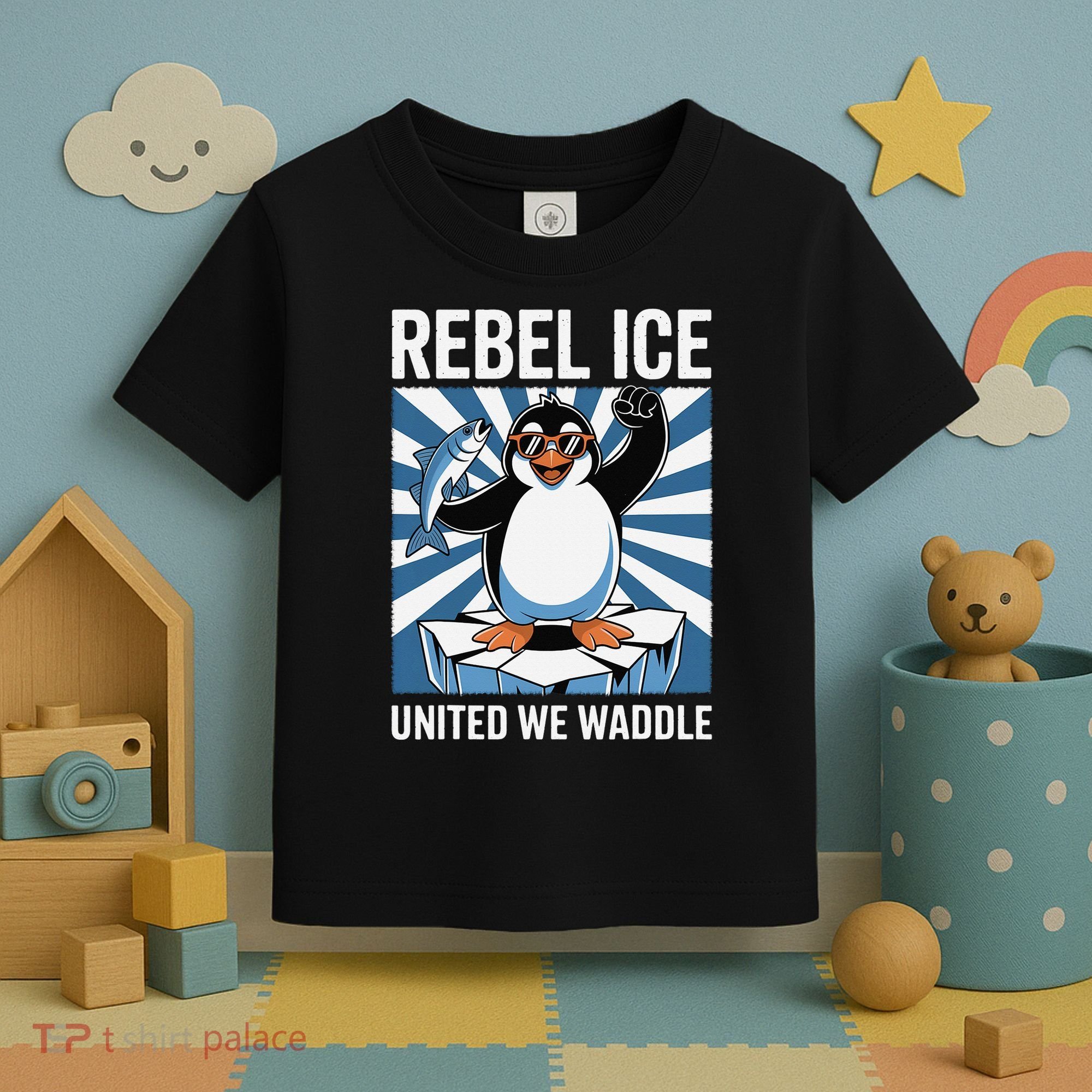 Rebel Ice United We Waddle Flippers Up I Stand With Toddler T-Shirt