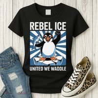 Rebel Ice United We Waddle Flippers Up I Stand With Women's T-Shirt thumb 3
