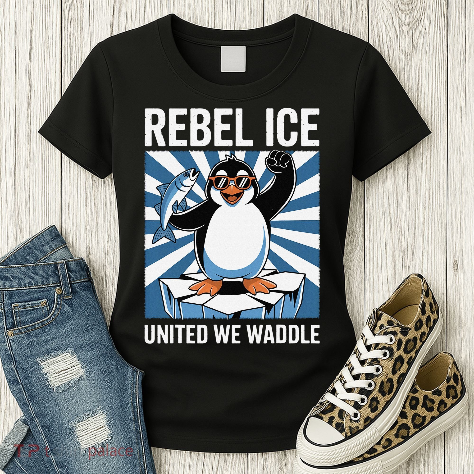 Rebel Ice United We Waddle Flippers Up I Stand With Women's T-Shirt